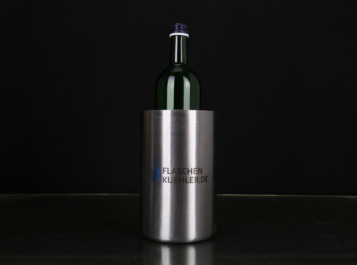 Flaschenkühler aus edelstahl mit Flaschenkuehler.de Logo